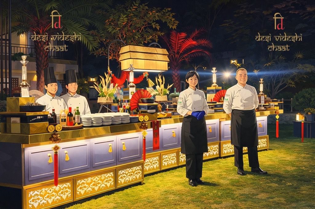 Chefs preparing custom bhel blends
